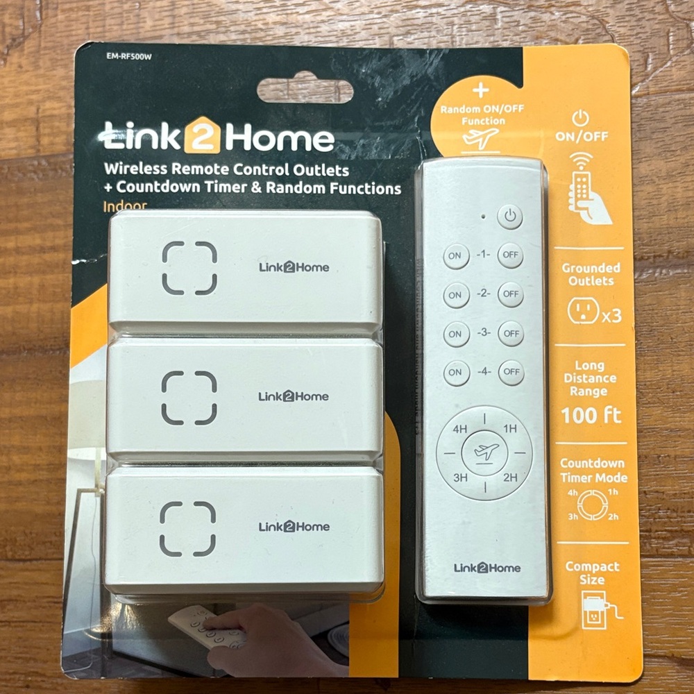 Link2Home Wireless Remote Control Outlets & Countdown Timer & Random Functions